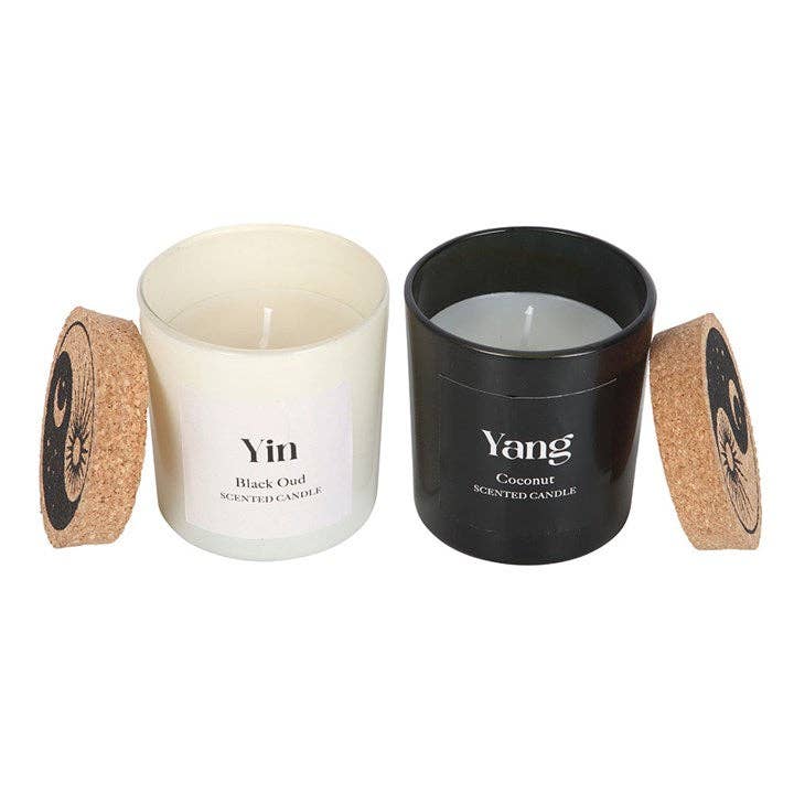 Ensemble de 2 bougies Yin Yang Oud noir et noix de coco