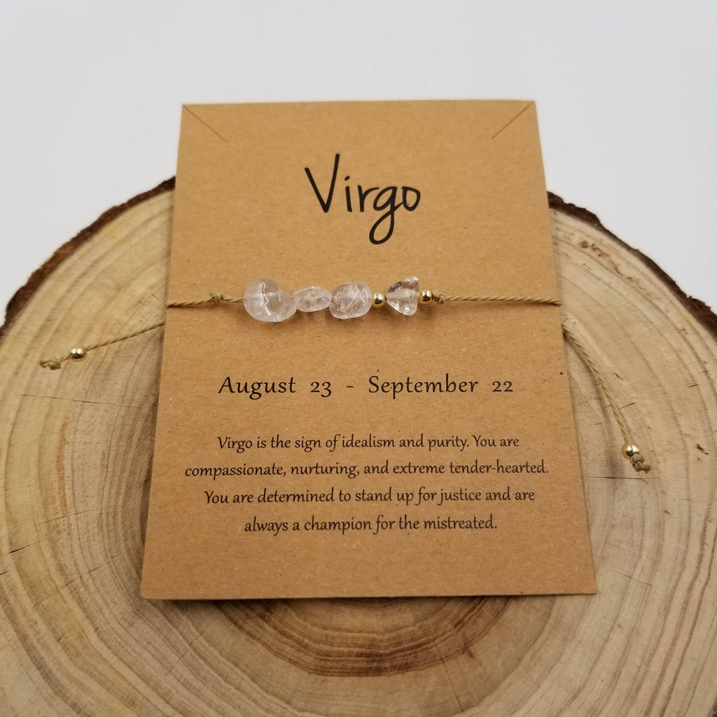 Bracelet Constellation tissé à la main en pierre naturelle avec carte: Sagittaire