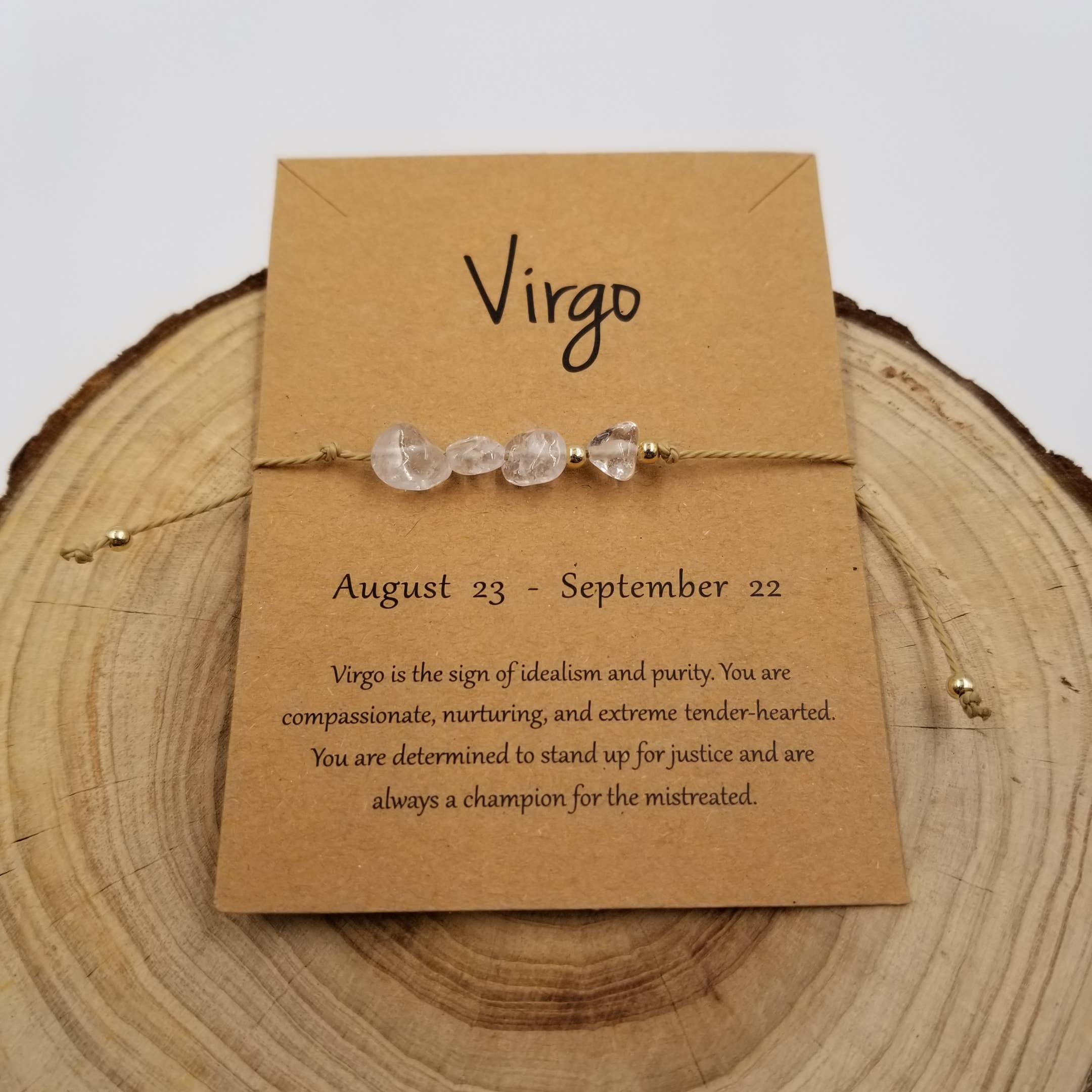 Bracelet Constellation tissé à la main en pierre naturelle avec carte: Cancer