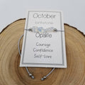 Bracelet en pierre naturelle en pierre d'anniversaire fait main avec carte: Octobre