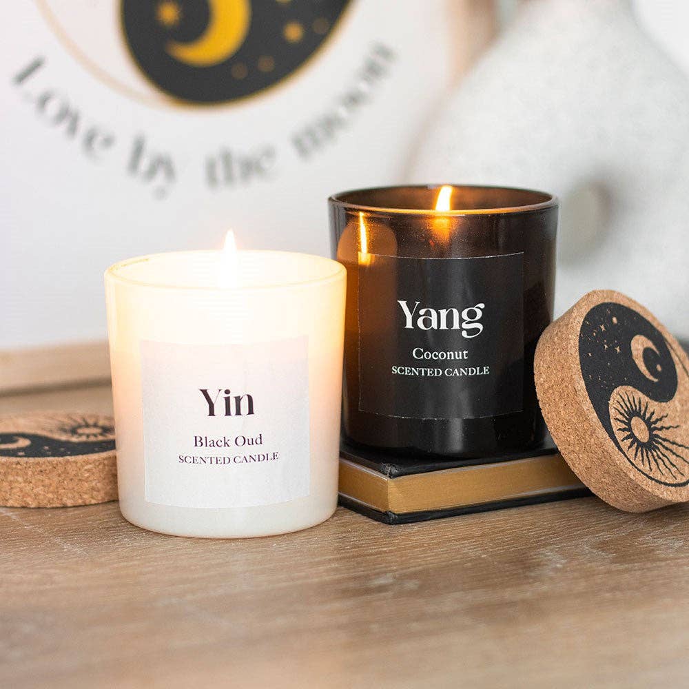 Ensemble de 2 bougies Yin Yang Oud noir et noix de coco