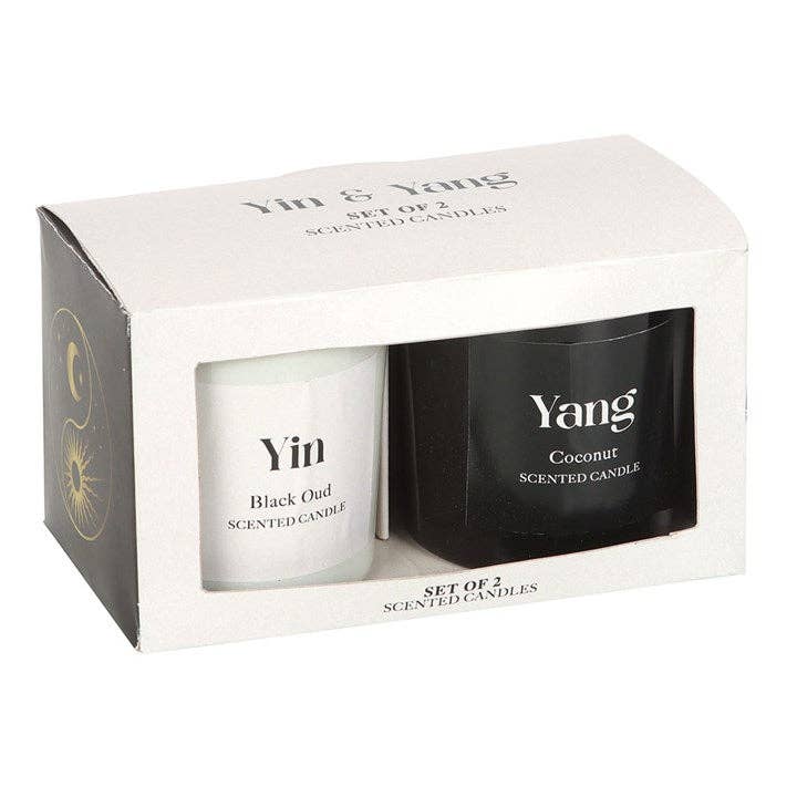 Ensemble de 2 bougies Yin Yang Oud noir et noix de coco