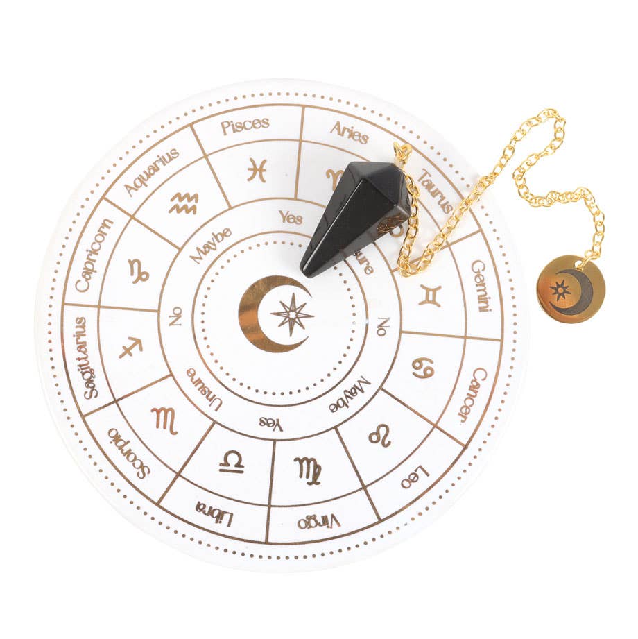 Kit de divination à pendule astrologique Zodiac Wheel