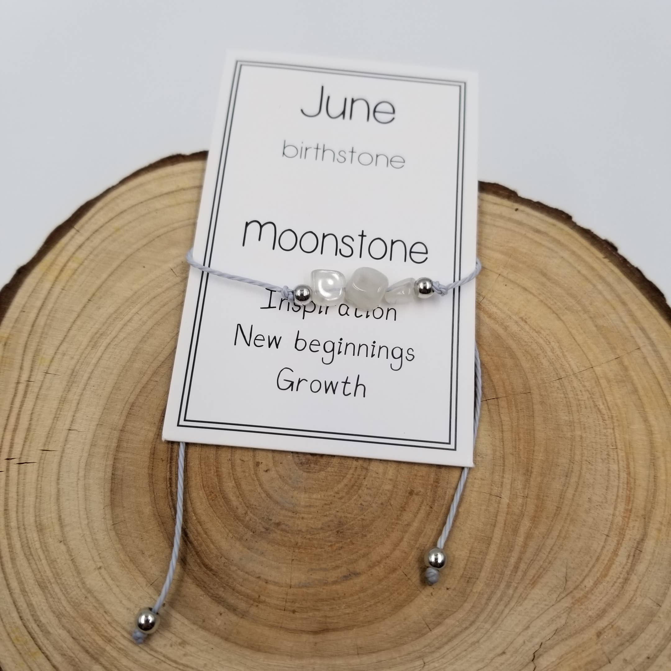 Bracelet en pierre naturelle en pierre d'anniversaire fait main avec carte: Novembre