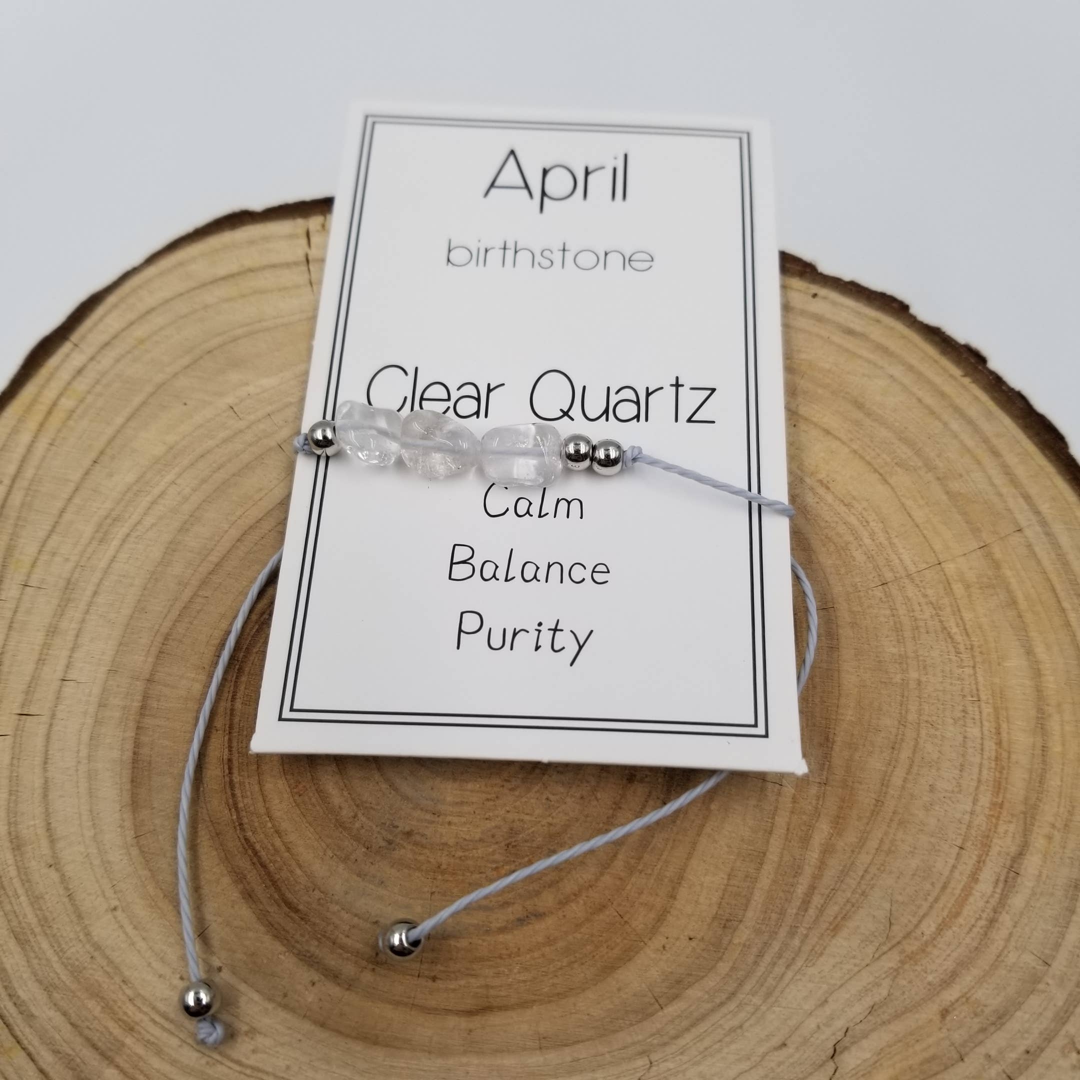 Bracelet en pierre naturelle en pierre d'anniversaire fait main avec carte: Novembre