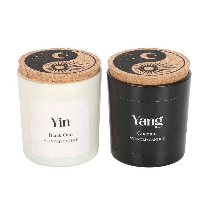 Ensemble de 2 bougies Yin Yang Oud noir et noix de coco