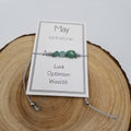 Bracelet en pierre naturelle en pierre d'anniversaire fait main avec carte: Mai