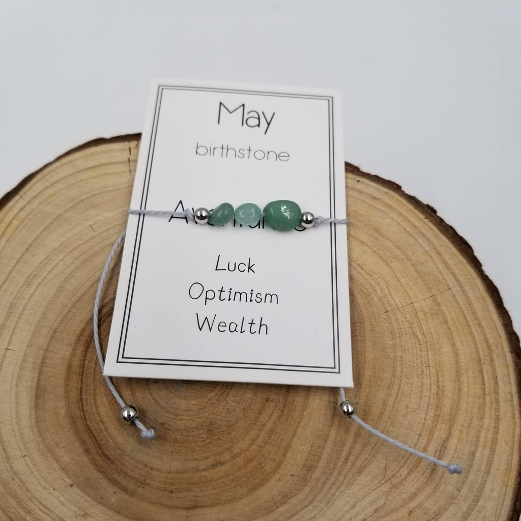 Bracelet en pierre naturelle en pierre d'anniversaire fait main avec carte: Novembre