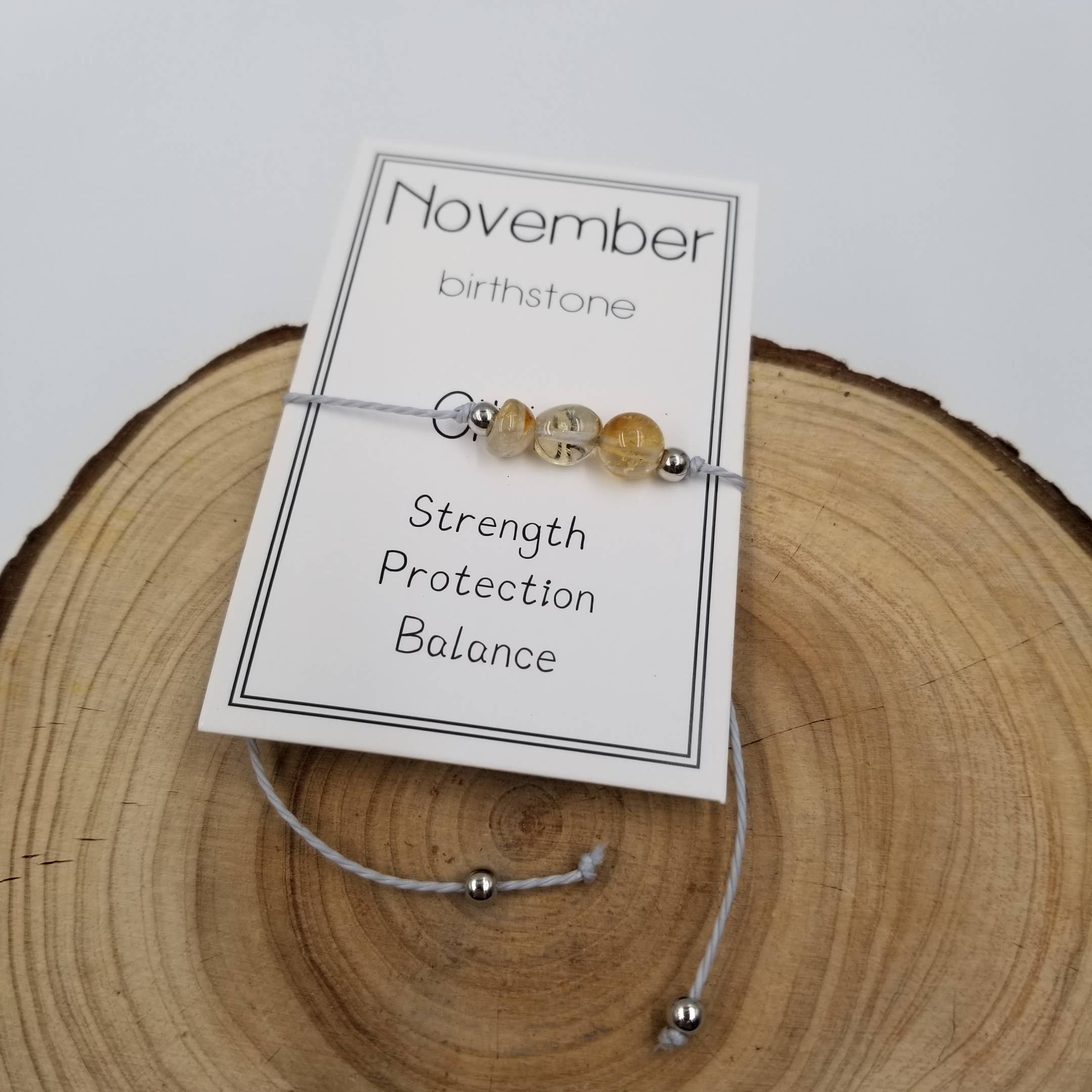 Bracelet en pierre naturelle en pierre d'anniversaire fait main avec carte: Septembre