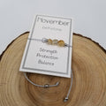 Bracelet en pierre naturelle en pierre d'anniversaire fait main avec carte: Novembre